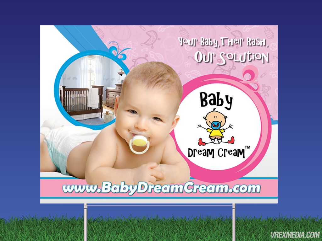 Yard Sign Baby Dream Cream