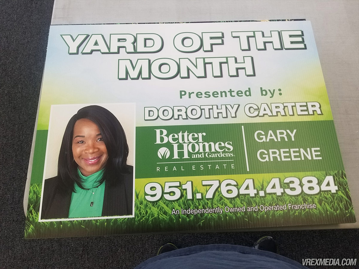 Yard of the Month Yard Sign
