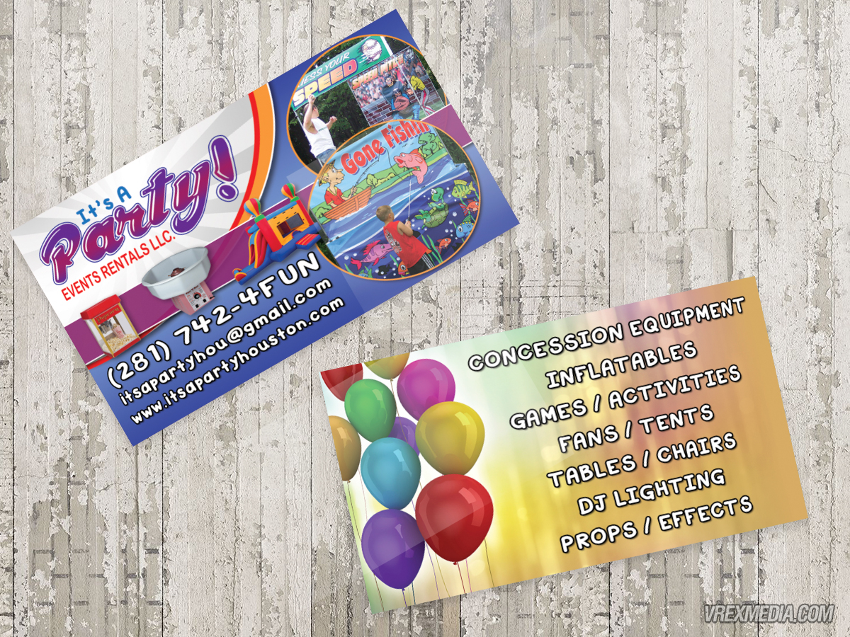 Business Card It's A Party Event Rentals