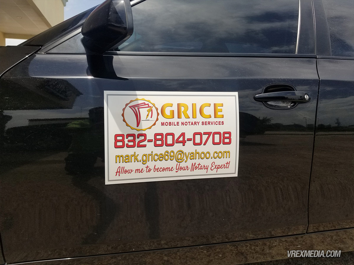 Grice Mobile Notary Service Vehicle Magnets